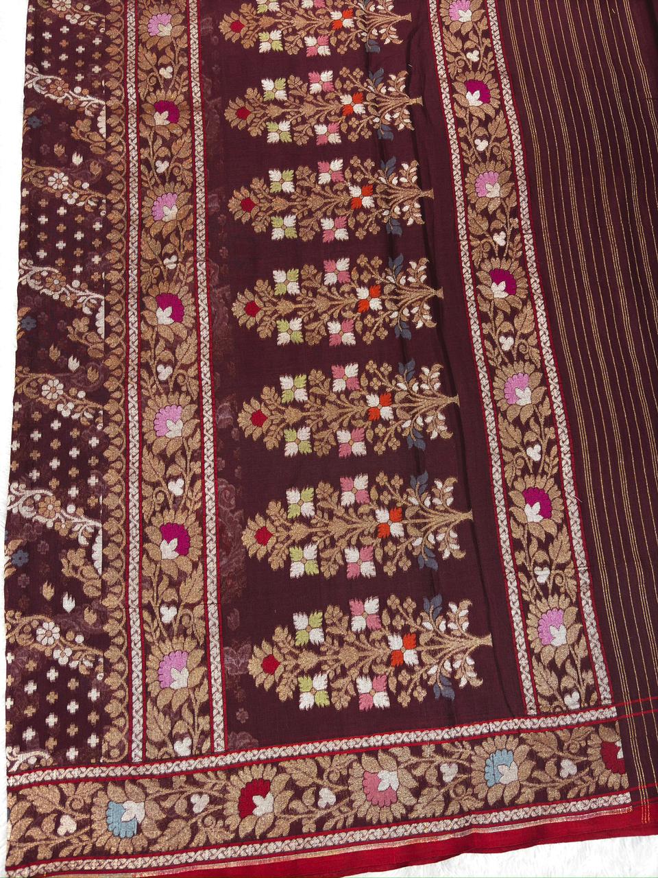 The Heritage Archive: Handloom Banarasi Pure Katan Silk Kadhua Jamdani Saree