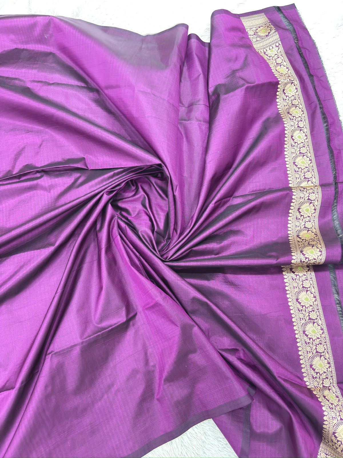 Royal Purple Katan Silk Meenakari Handloom Banarasi Saree